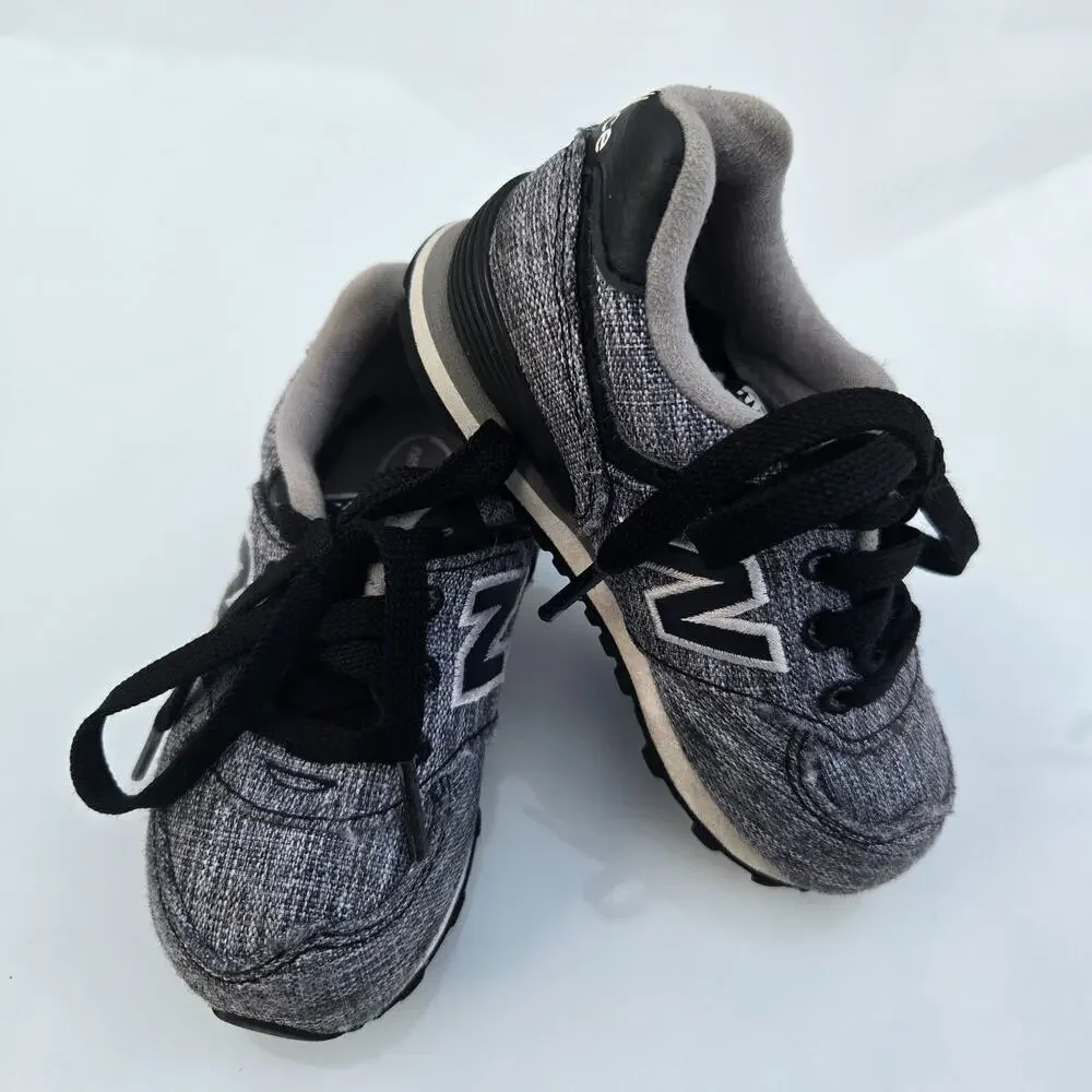 New Balance 574 Black Gray Size 6c Boys Tennis‎ Running Shoes
